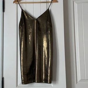 Aritzia Wilfred Free Vivienne Metallic Slip Dress
